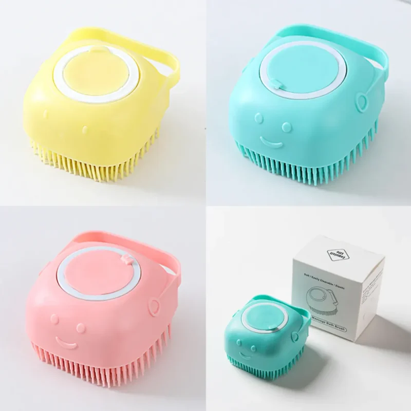 sillicone bathing foam shampoo massage brush three colors