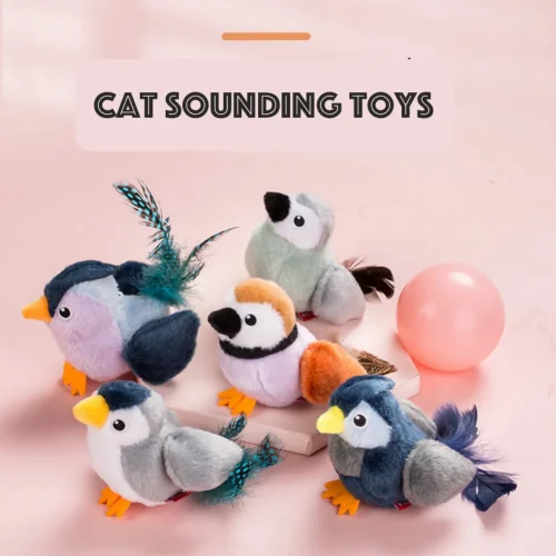 cat simulation toy plush bird