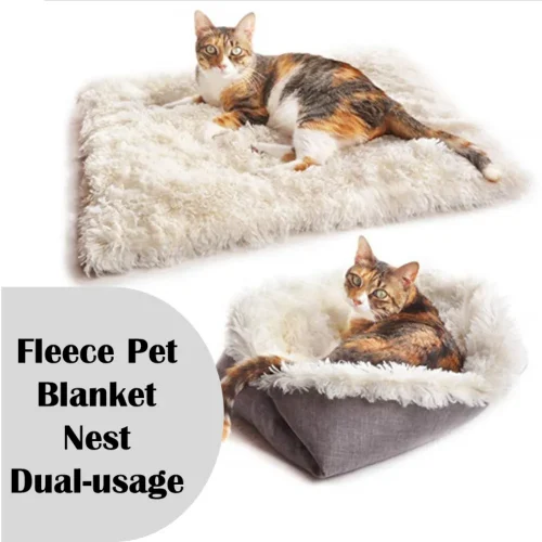 fleece pet blanket nest dual-usage