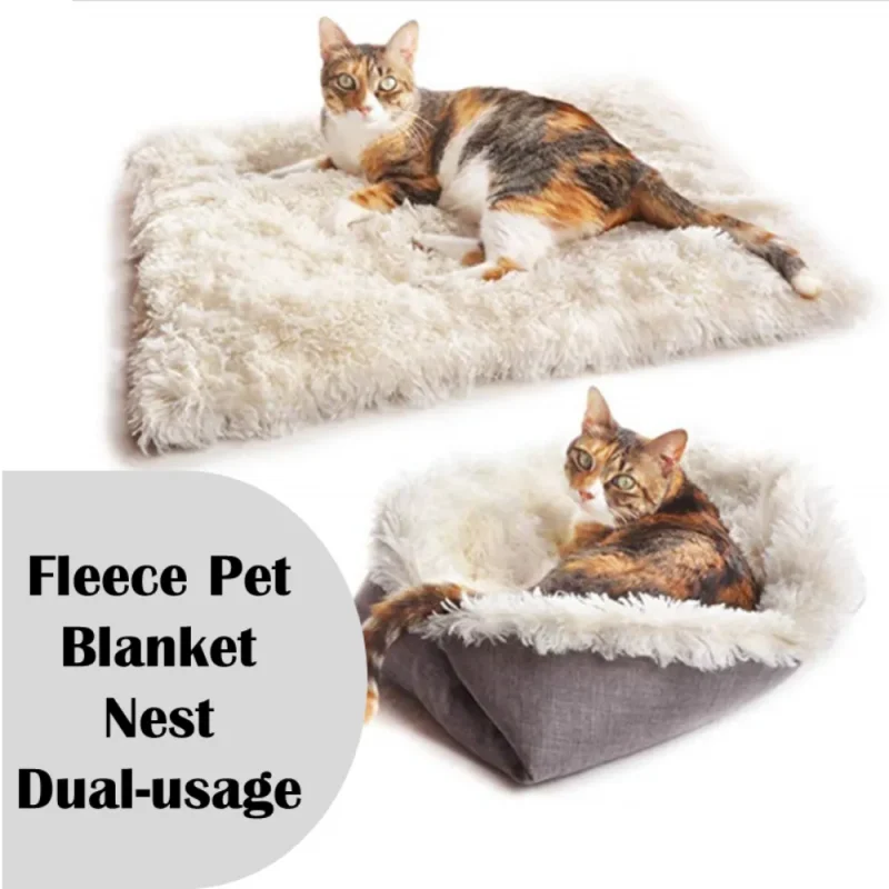 fleece pet blanket nest dual-usage