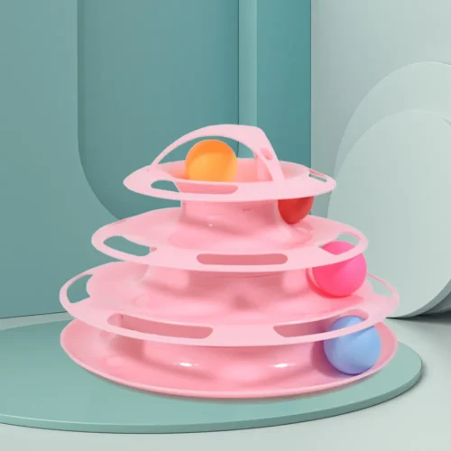 plastic 4 layer turntable tower toy