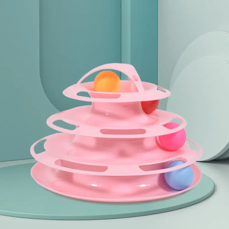 plastic 4 layer turntable tower toy