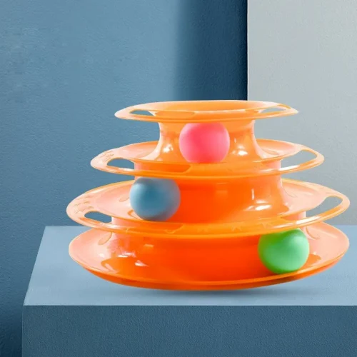 plastic 3 layer turntable tower toy