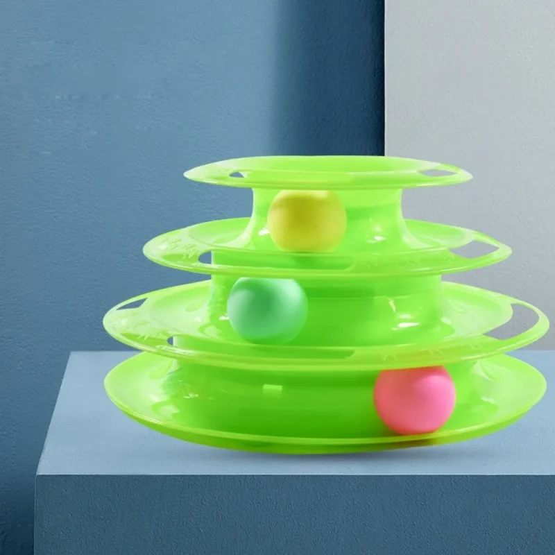 plastic 3 layer turntable tower toy