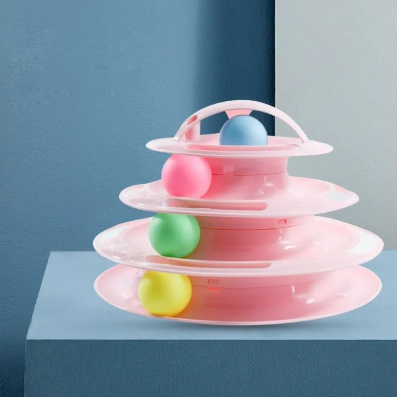 plastic 4 layer turntable tower toy