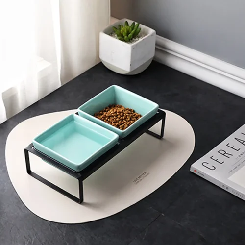 pet ceramic doubled cute food and water bowl