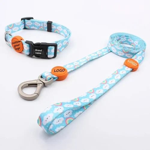 eco fabric nylon adjustable private label dog leash collars