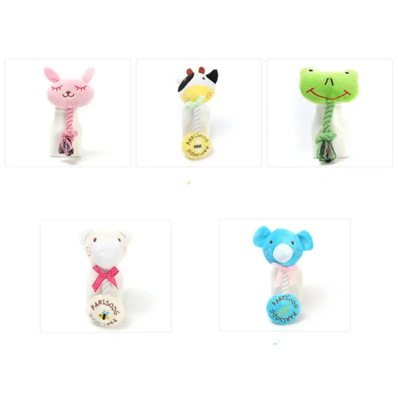 saueak chew rope toy five looks