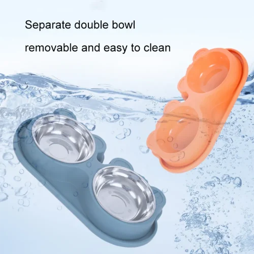 separate double bowl removable and easy to clean