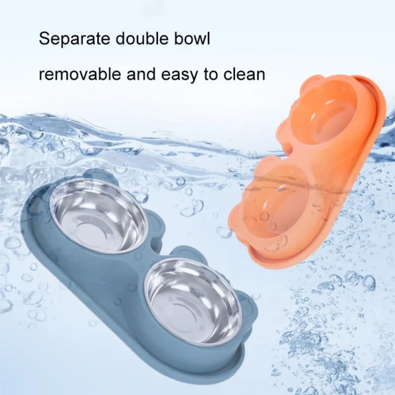 separate double bowl removable and easy to clean