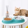 stainless steel prevent spill double pet feeding bowl