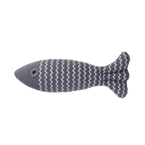 cat funny toys catnip filled fish shape chew toy gray color