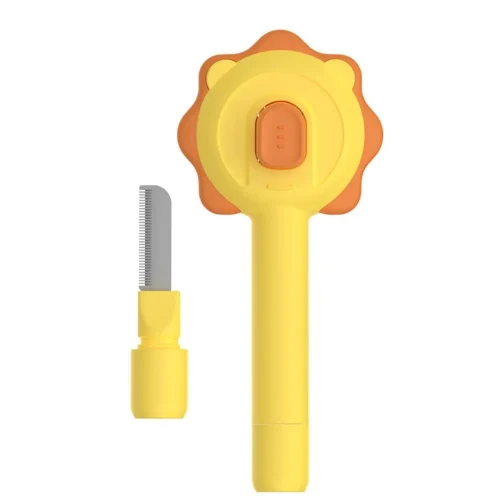 2 in 1 pet cleaning hair removal comb yallow color