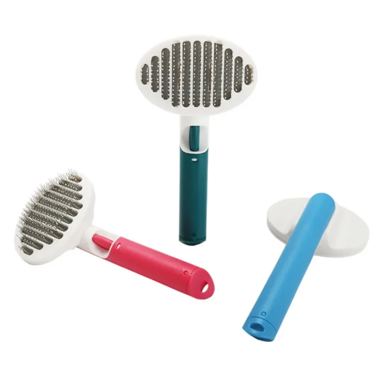 pet hair removal cleaning comb oval shape three colors
