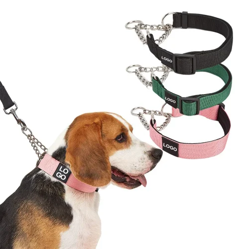 half chain collar custom logo rubber tag