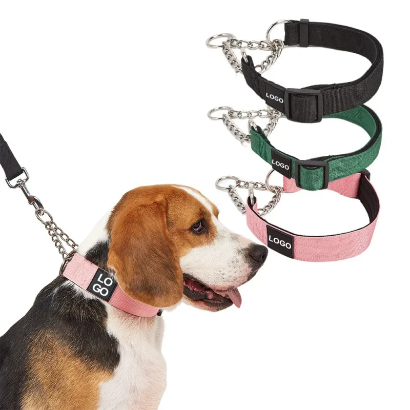 half chain collar custom logo rubber tag