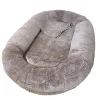 detachable anti-slip large comfortable plush bed for human and pet