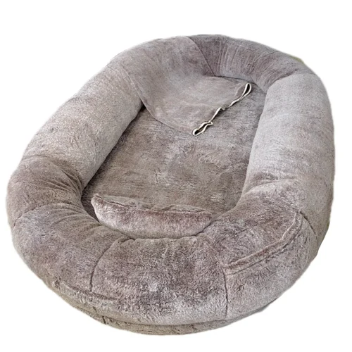 detachable anti-slip large comfortable plush bed for human and pet