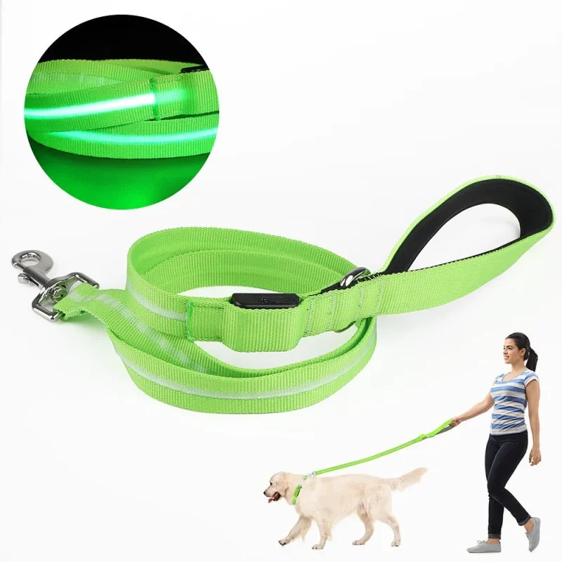green color leash with led light