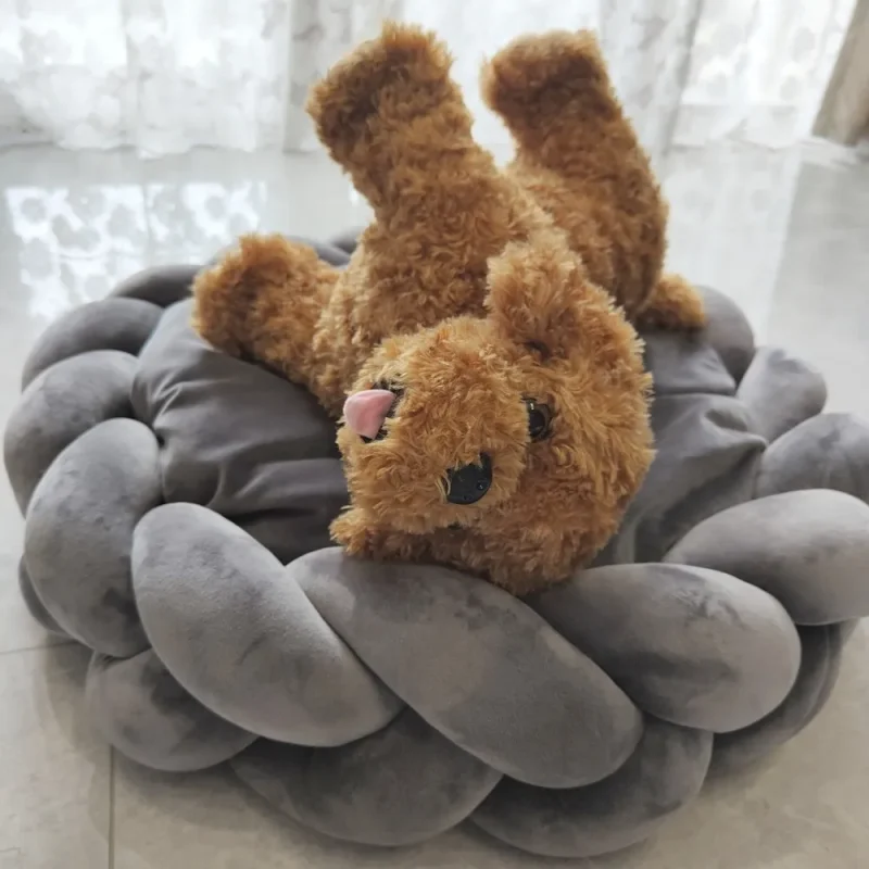new design handmade kennl cotton braided dog round bed