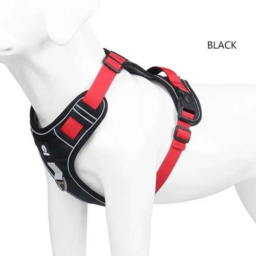 truelove training harness walking dog vest black color red belt