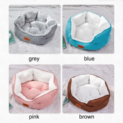 soft warm pet bed luxury cozy nest for dogs and cats color options grey blue pink brown ... or custom colors