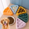 slow feeder pizza cartoon prevent chocking PP material dog bowl