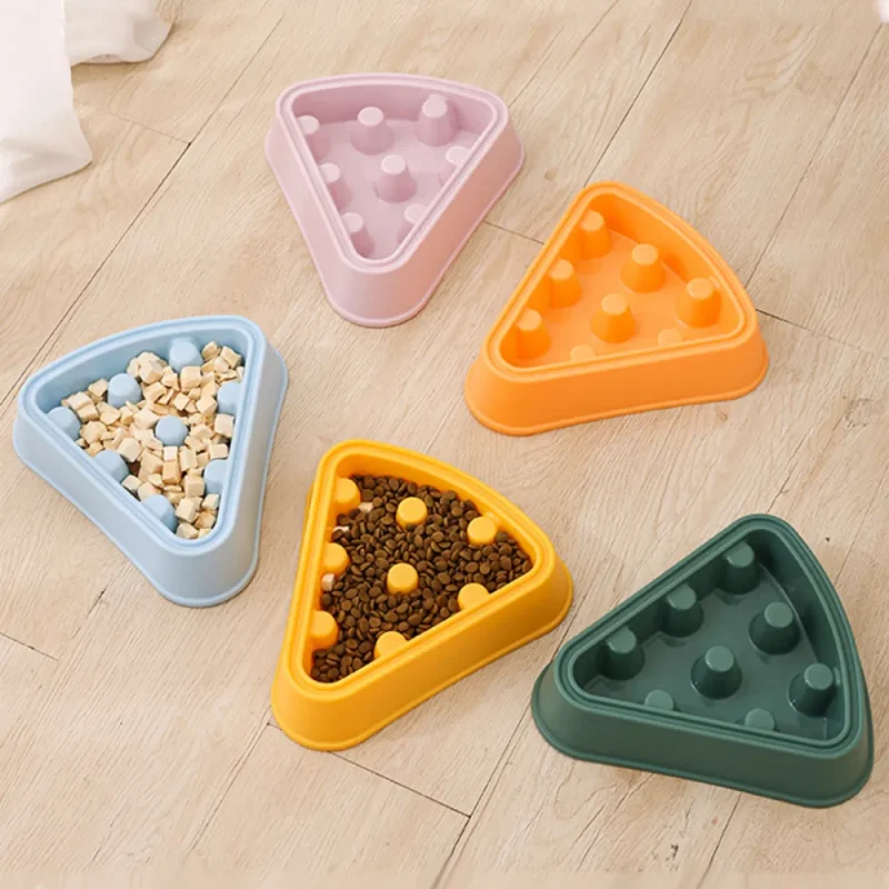 slow feeder pizza cartoon prevent chocking PP material dog bowl