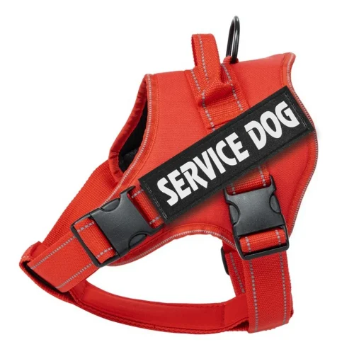 reflectove breathable adjustable pet outdoor dog vest harness red color