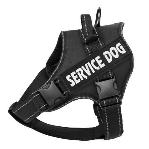 reflectove breathable adjustable pet outdoor dog vest harness blcak color