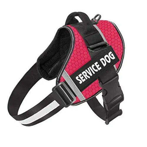 adjustable servise dog vest no pull harness red color