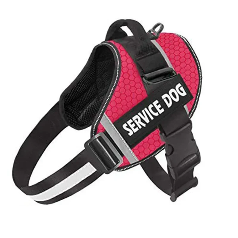 adjustable servise dog vest no pull harness red color