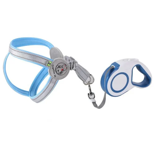 Automatic Retractable Dog Leash blue color set