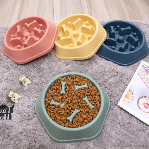 slow eating healthy feed dog bowl
