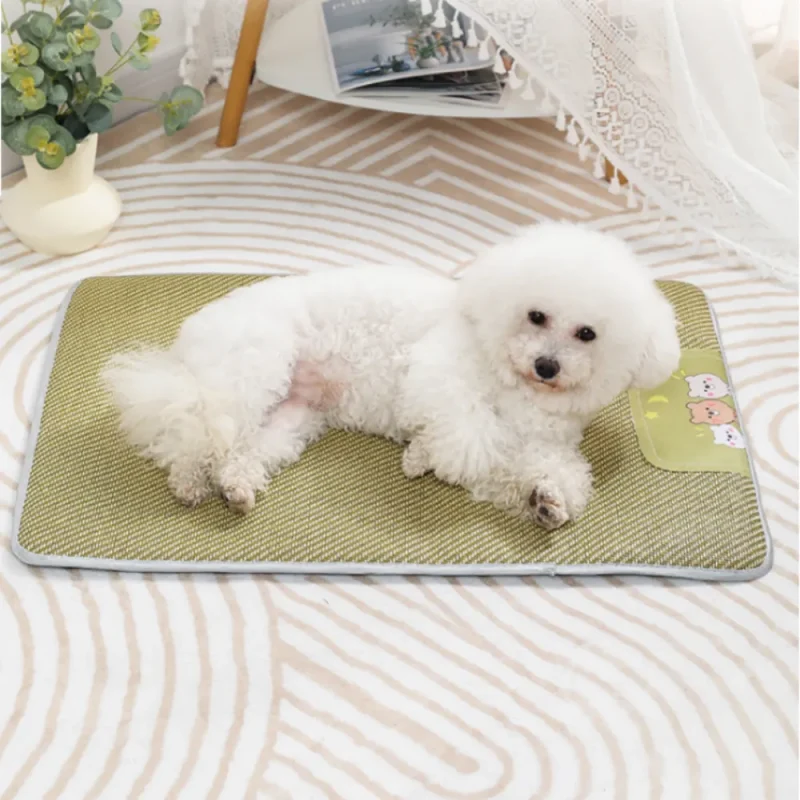 summer cool cushion dog rattan sleeping pet mat