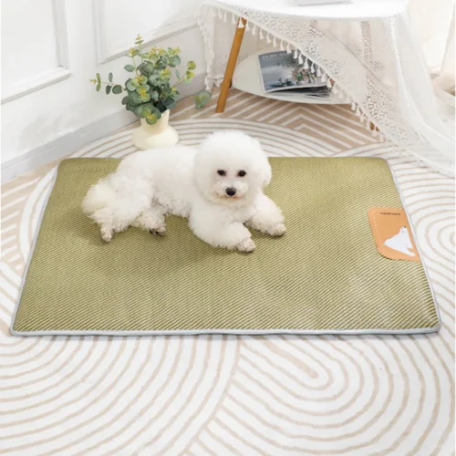 summer cool cushion dog rattan sleeping pet mat