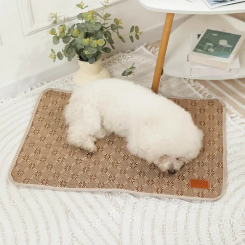summer pet cage mat dog cushion rattan sleeping pet mat