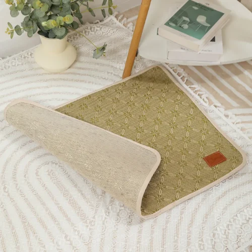 summer pet cage mat dog cushion rattan sleeping pet mat