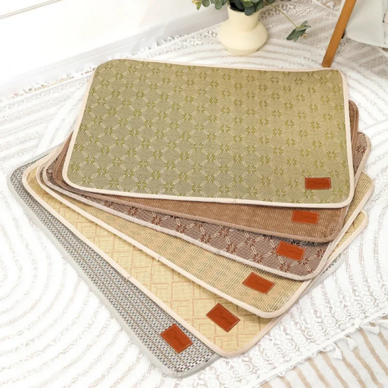 summer pet cage mat dog cushion rattan sleeping pet mat different color pattern available