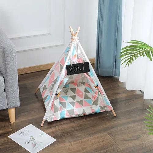 foldable nature canvas pet tent with blackboard