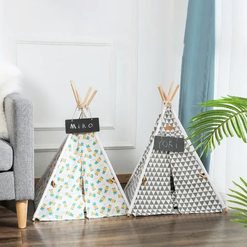 foldable nature canvas pet tent with blackboard