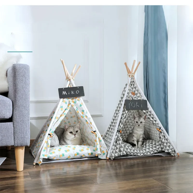 foldable nature canvas pet tent with blackboard