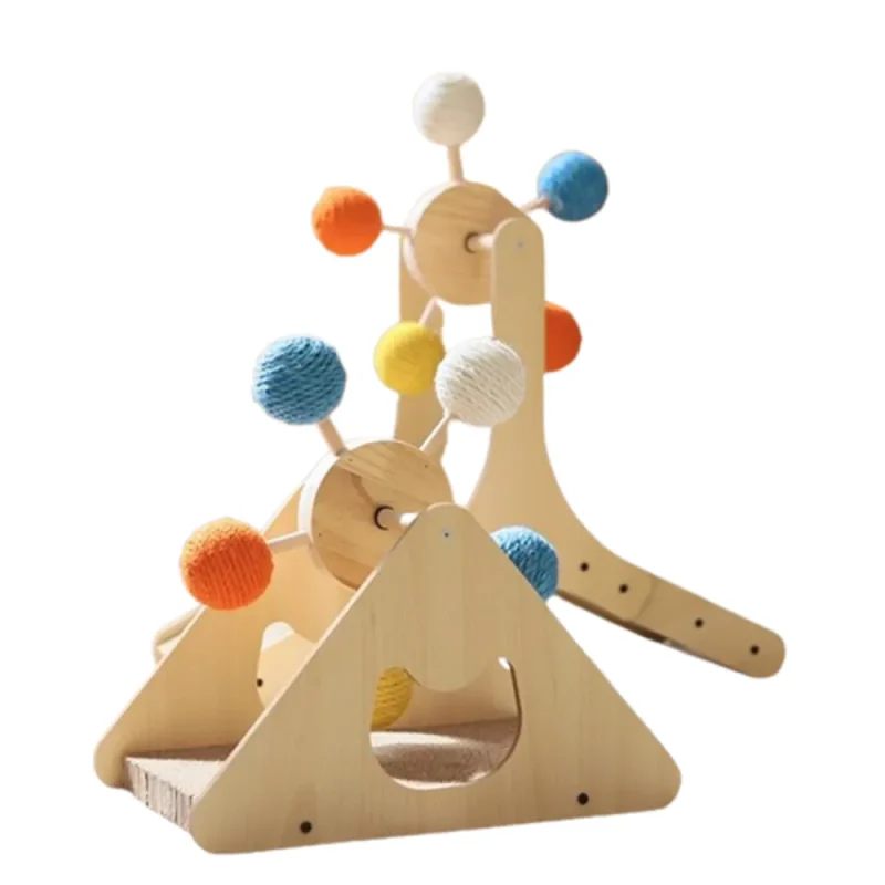 cat scratching board wheel with colorful ball two sizes