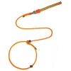 p chain thin slip leads for dogs training leash orange color