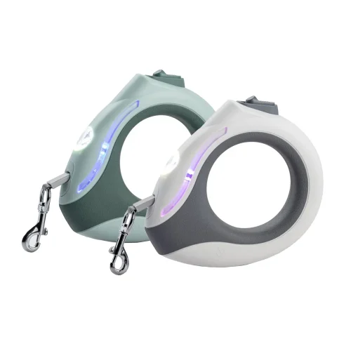LED Retractable Fashion Dog Accessories Night Lighting Nylon Rope Leashes two color options