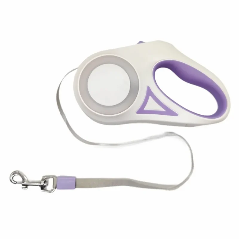 led night light petractable dog leash dog traction rope purple color