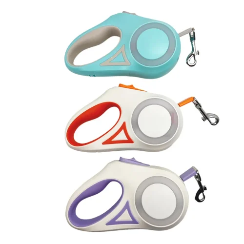 led night light petractable dog leash dog traction rope
