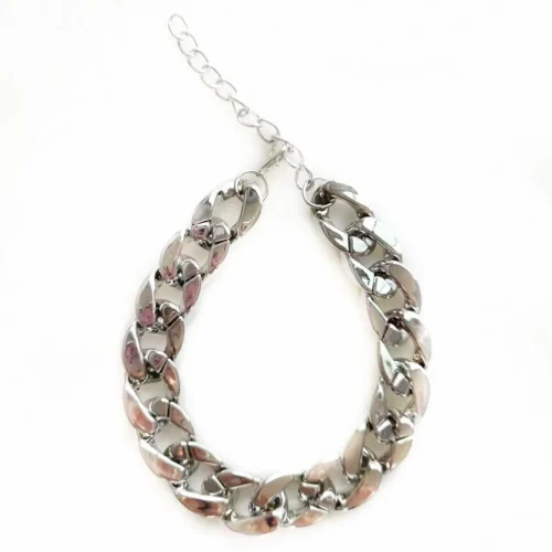 pet gold necklace gold chain dog collar silver color