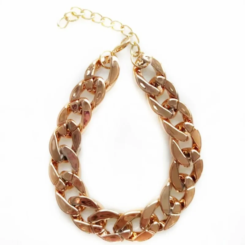 pet gold necklace gold chain dog collar rose gold color