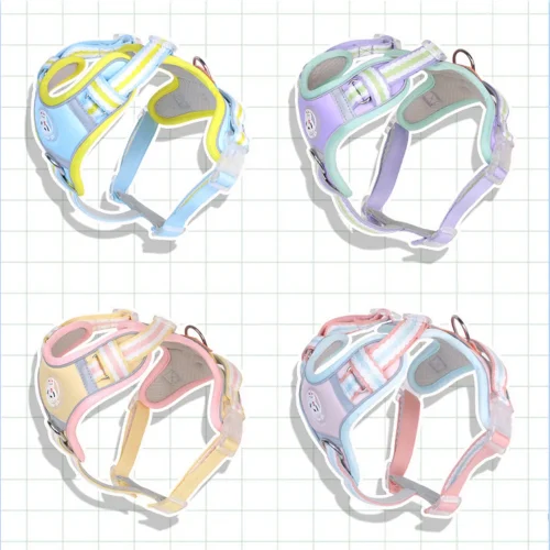newest designer dog adjustable soft comfortable leash and harness different color options